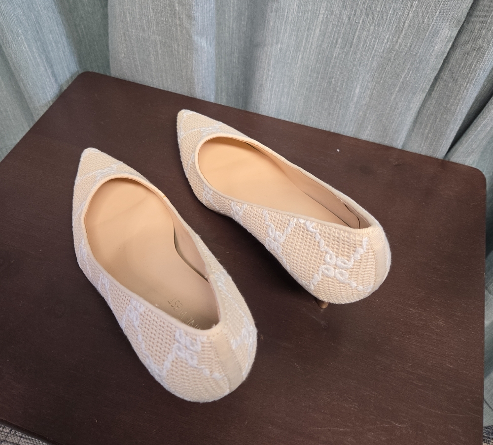 Nine West Beige Patterned Heels